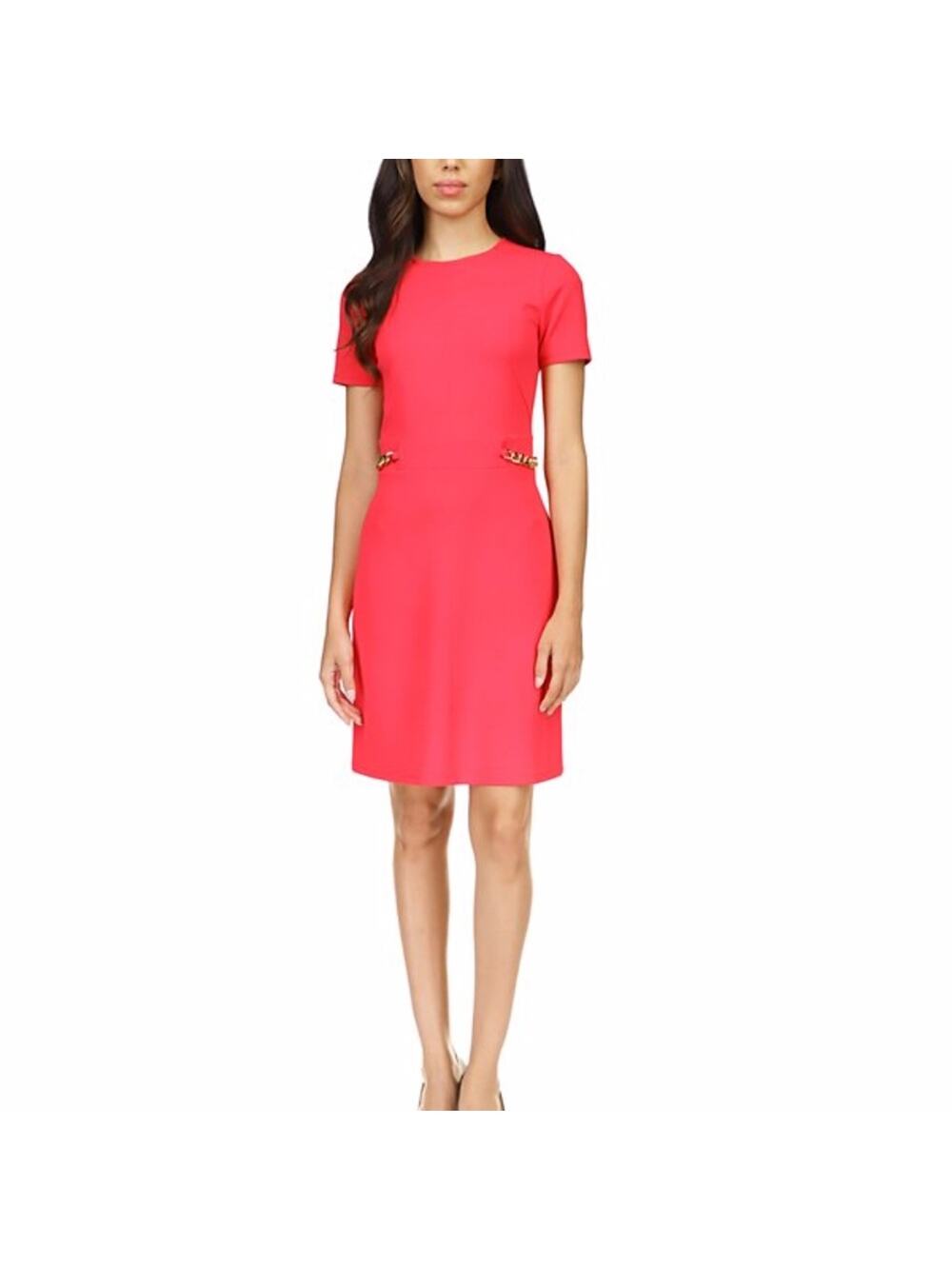 Michael Kors Scuba Crepe Chain Trim Mini dress deep pink - PL